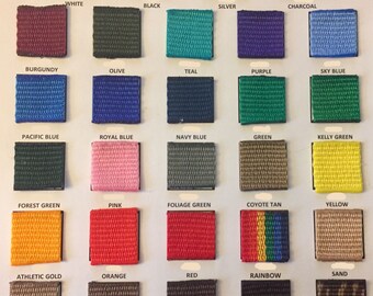 1 Inch Width Polypropylene Webbing Light Weight - Various Colors - 1" Light Weight poly ( Nylon, Strap, Strapping )