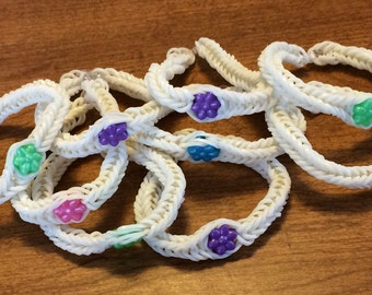 Center Bead Fishtail Rainbow Loom Rubber Bracelet