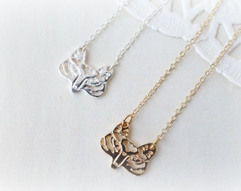 Silver or Gold Petite Fox Necklace