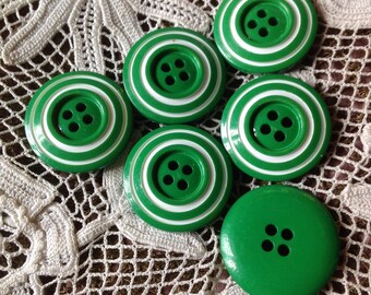 Set of six vintage buttons, vintage 70s - 80s