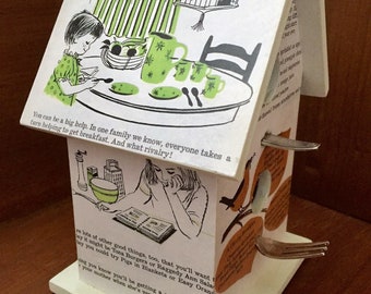 Upcycled Betty Crocker Cookbook Birdhouse