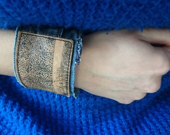 Jeans cuff | bracelet, reclaimed, jewelry, denim