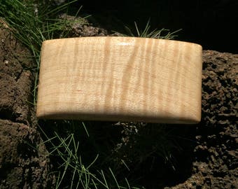 Handcrafted Curly Maple Wood Barrette Made In Hawaii