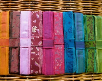 Silk Ribbon, Silk Trim, 33 Yards, 10 colours. R65