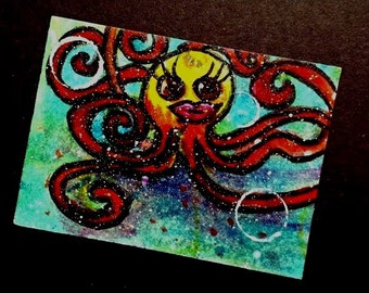 ACEO Card original painting Fish aceo Underwater Series 1 Limited Edition 5 of 6 Christian Art cast FREE SHIPPING artbyevelynmarie
