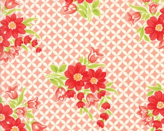 Handmade Gwendolyn Coral by Bonnie and Camille for Moda, 1/2 yard cotton fabric