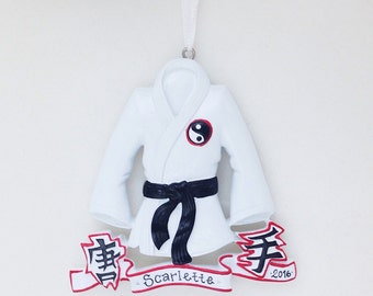 Martial Arts Personalized Christmas Ornament / Karate / Gi / Child Ornament / Toddler Ornament / Black Belt Christmas Ornament