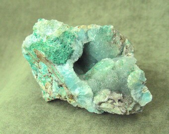 Raw Chrysocolla and Malachite Druzy Specimen / 156.2 grams