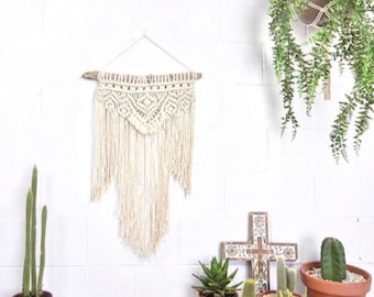Macrame KIT Wall Hanging DIY || Driftwood + Cotton Rope + Pattern || Creative Gift || Simple Easy Design for Beginner
