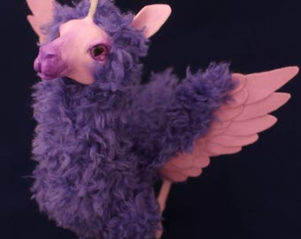 Llama Pegacorn, poseable art doll OOAK