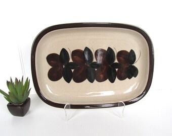 Arabia Finland Ruija Rectangular Brown And Black Serving Platter, Danish Modern Serving, Scandinavian Platter, Housewarming gift