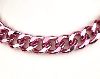 3.2ft Pink Chain, Chunky Chain, Twisted Curb Chain, 23x19mm Aluminum Chain, 138A.HP