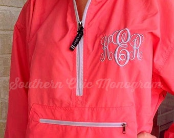 Personalized Monogrammed Charles River Pack-N-Go light weight rain jacket windbreaker Bridesmaid Gift Graduation gift greek sorority