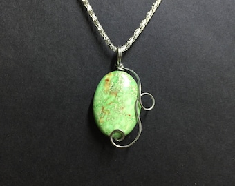 Wire Wrapped Sea Sediment Jasper Necklace