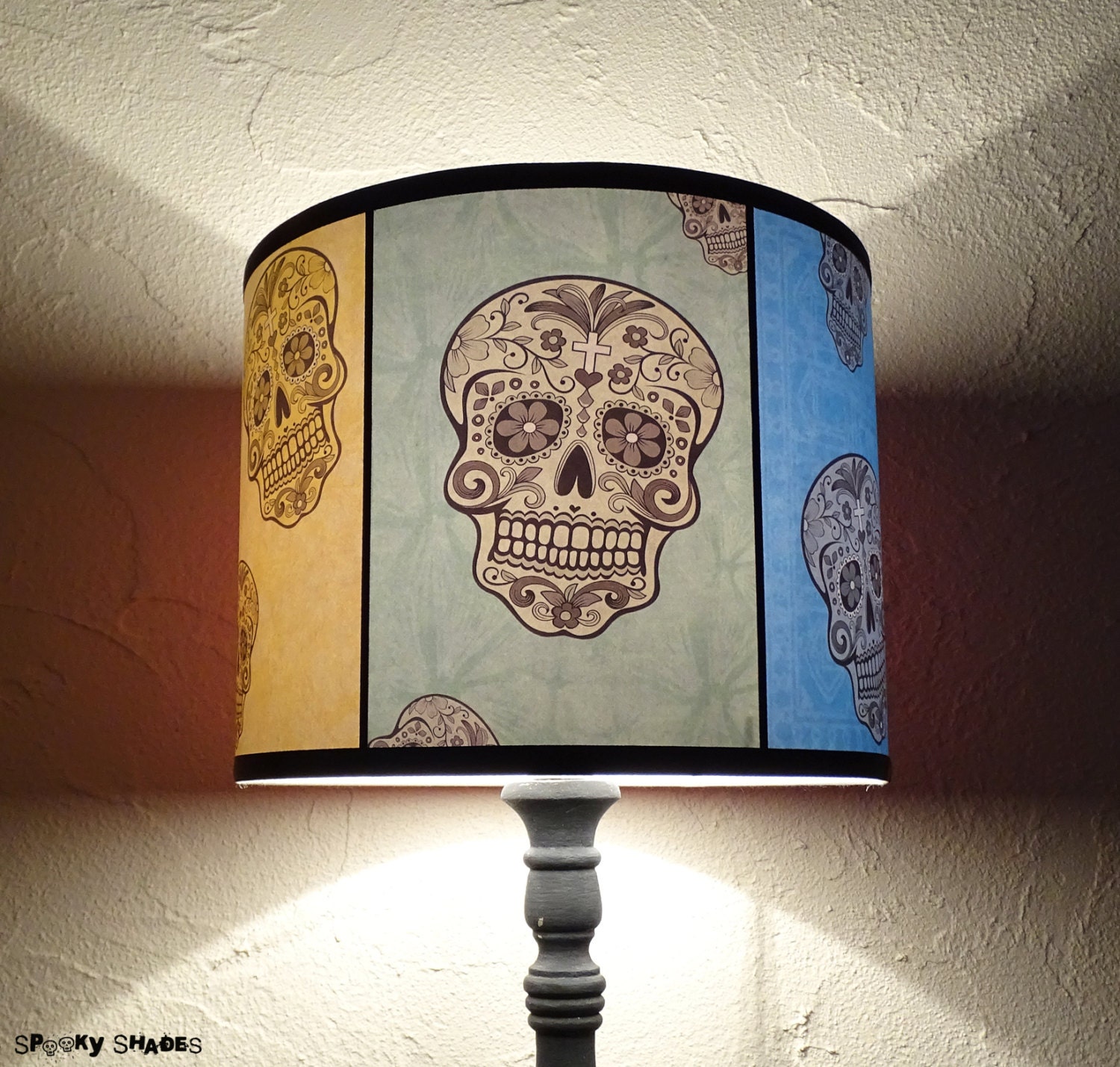 Rainbow Sugar Skulls Lamp Shade Lampshade Y Shades Description Fun And Colorful Sugar Skulls Lamp Shade