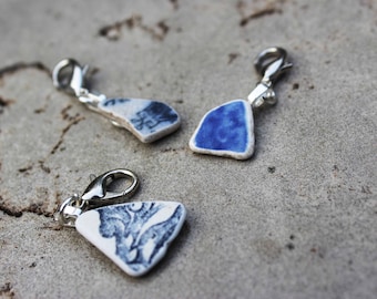 Sea Pottery Shard Progress Keeper or Stitch Marker