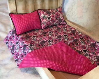 Hot Pink/Black Flowers and Polka Dots