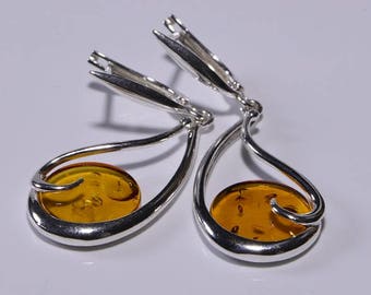 Baltic Amber Earrings Natural Amber Earrings Amber Jewelry Gemstone Jewelry Baltic Amber Jewelry