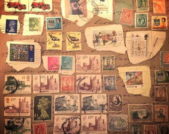 50 Vintage Briefmarken verwendet Briefmarken Scrapbooking Journal Briefmarkensammlung