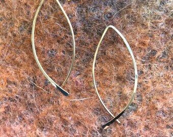 14kt Gold Filled Hand Forged Oval Hoop Earrings