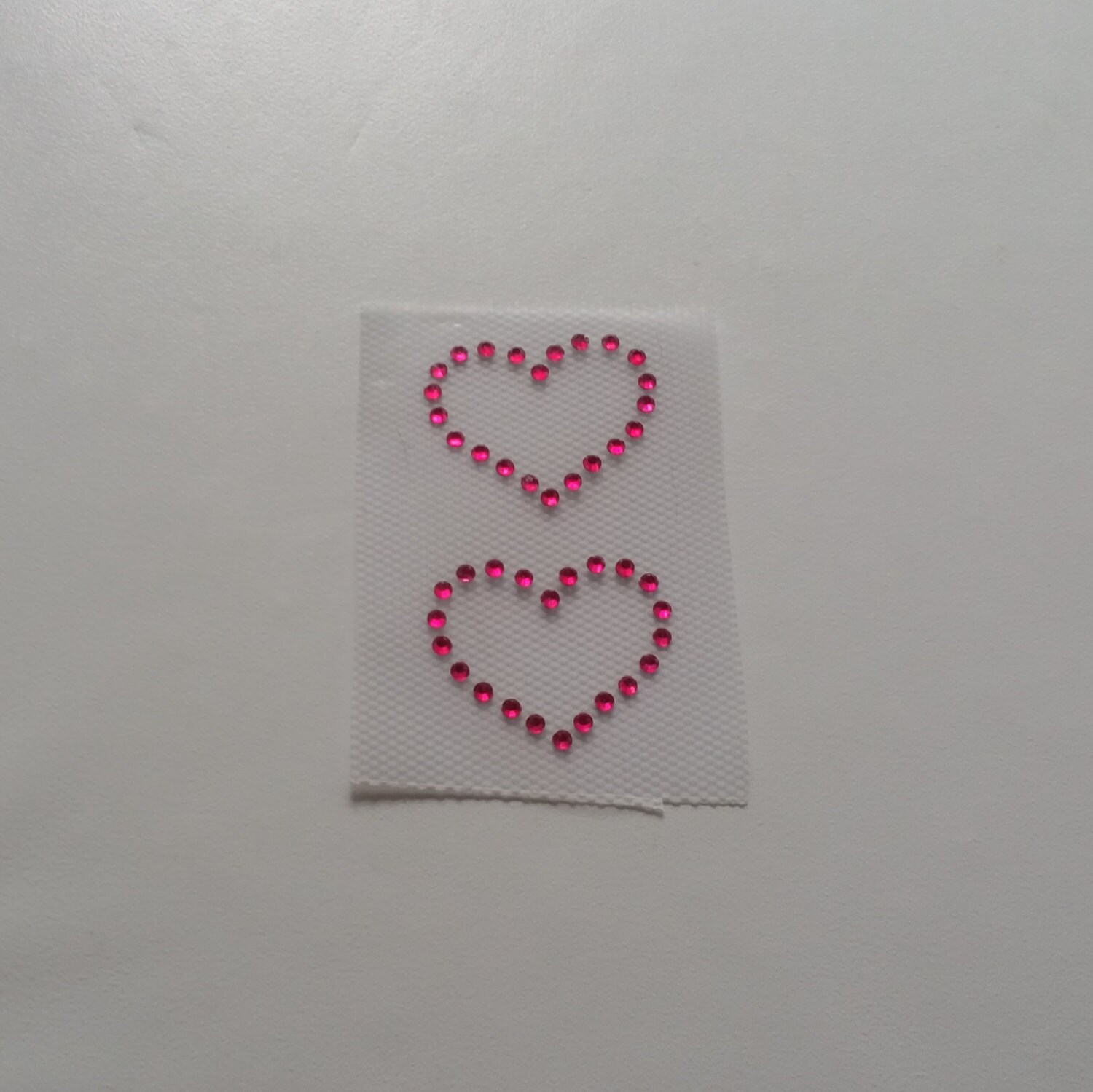 Set of Two Hearts Rhinestone Appliqué Crystal Heart