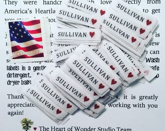 190 Super Tiny .25" x 1" PRE-CUT Custom Clothing Labels {Colorfast/Fray-proof/Iron-on/Sew-in}