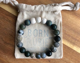 Essential Oil Diffuser Bracelet // Lava Stone // Jasper Gemstone Bracelet // Aromatherapy Bracelet