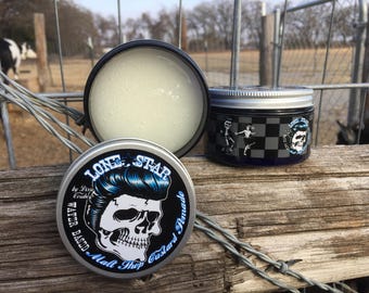 LONE STAR Slick Malt Shop Custard Water Based Pomade Firm Stiff Hold Dixie Cowboy 5oz Glycol Free Conditioning Men's Women's Wax Gel Grease