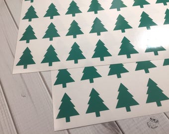 Christmas Tree Stickers, 72, Christmas Tree Planner Stickers, Christmas Tree Sticker Set, Christmas Tree Envelope Seals, Tree Stickers