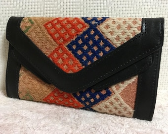 20% OFF FREE Shipping, Handmade Vintage Turkish Kilim Wallet, Kilim Purse, Kilim Purse