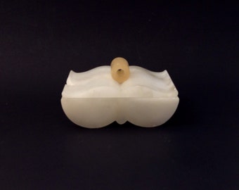 Vintage White Marble Covered Box, Italy