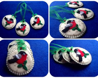Christmas decorations of felt, Christmas birds