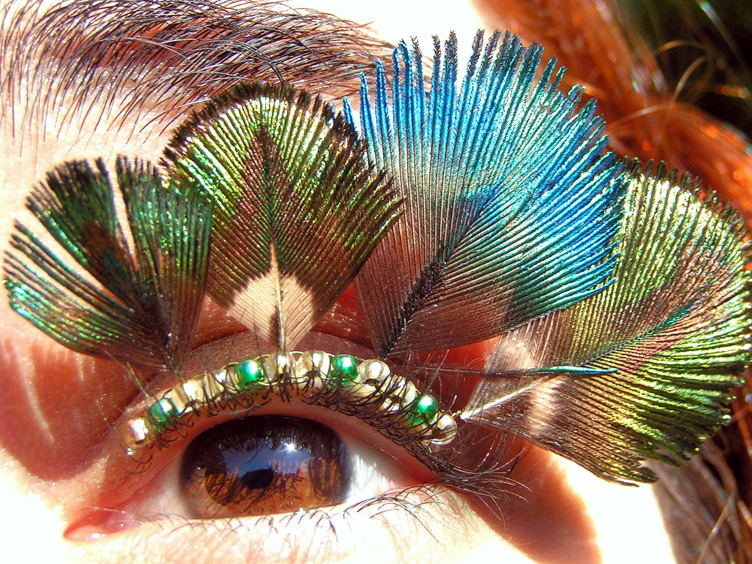 Peacock Feather Eyelash Jewelry