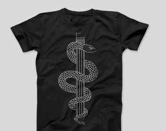 Graphic Tee Shirt: Japanese Snake artsy shirt womens