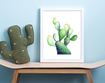 watercolor cactus print, watercolor succulent print, watercolor cactus wall art, watercolor cactus decor, nursery cactus art, succulent
