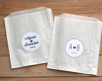 50 custom treat bags favor bags candy buffet bags paper