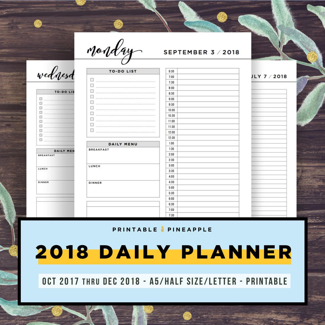 daily planners 2018