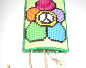 PEACE glasses case, sun glass case, plastic canvas, hippy, eye glass case
