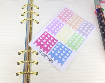Pastel heart checklist sampler; Filofaxing; Erin Condren; Cute Stickers; Kawaii Stickers; Colour Coding; Planner Sticker