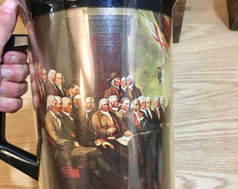 Vintage Declaration of Independence Therma Serve Plastic Pitcher, 1970s, Great White Elephant Gift