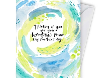 Honest Mother's Day Card- For a friend who's mother passed away- Greeting Cards