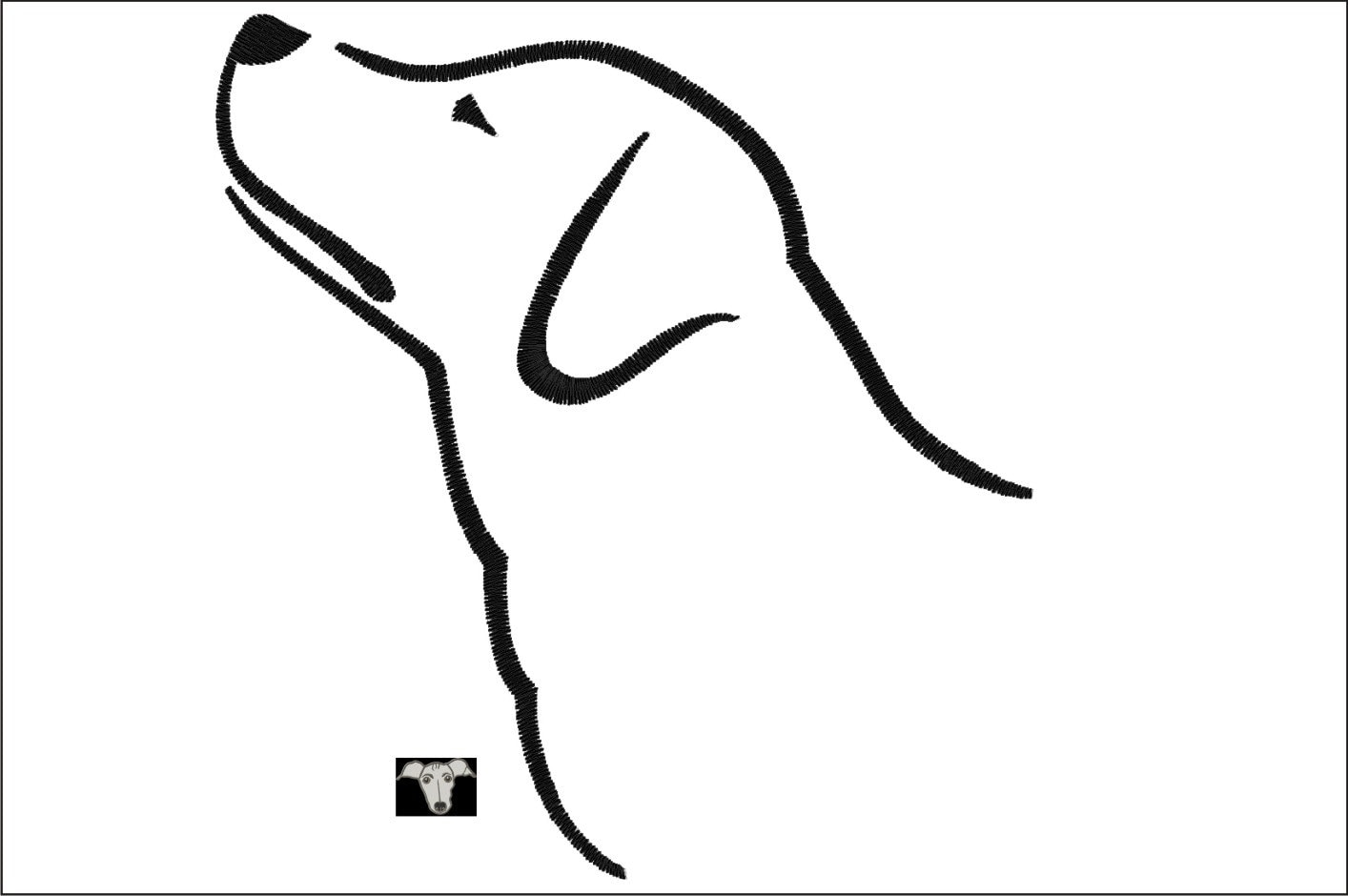 Labrador Dog Outline Designs in 5 sizes