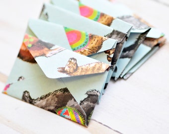 Tiny Llama Love Notes // Set of 10 // Blank Cards // Embellishment // Srapbooking // Animal Cards // Decoration // Love Notes