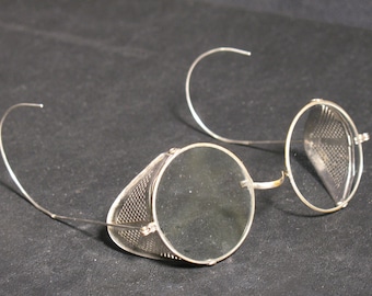 Vintage Steampunk Glasses Sideshield Safety Biker Motorcycle Goggles Antique Ratrod