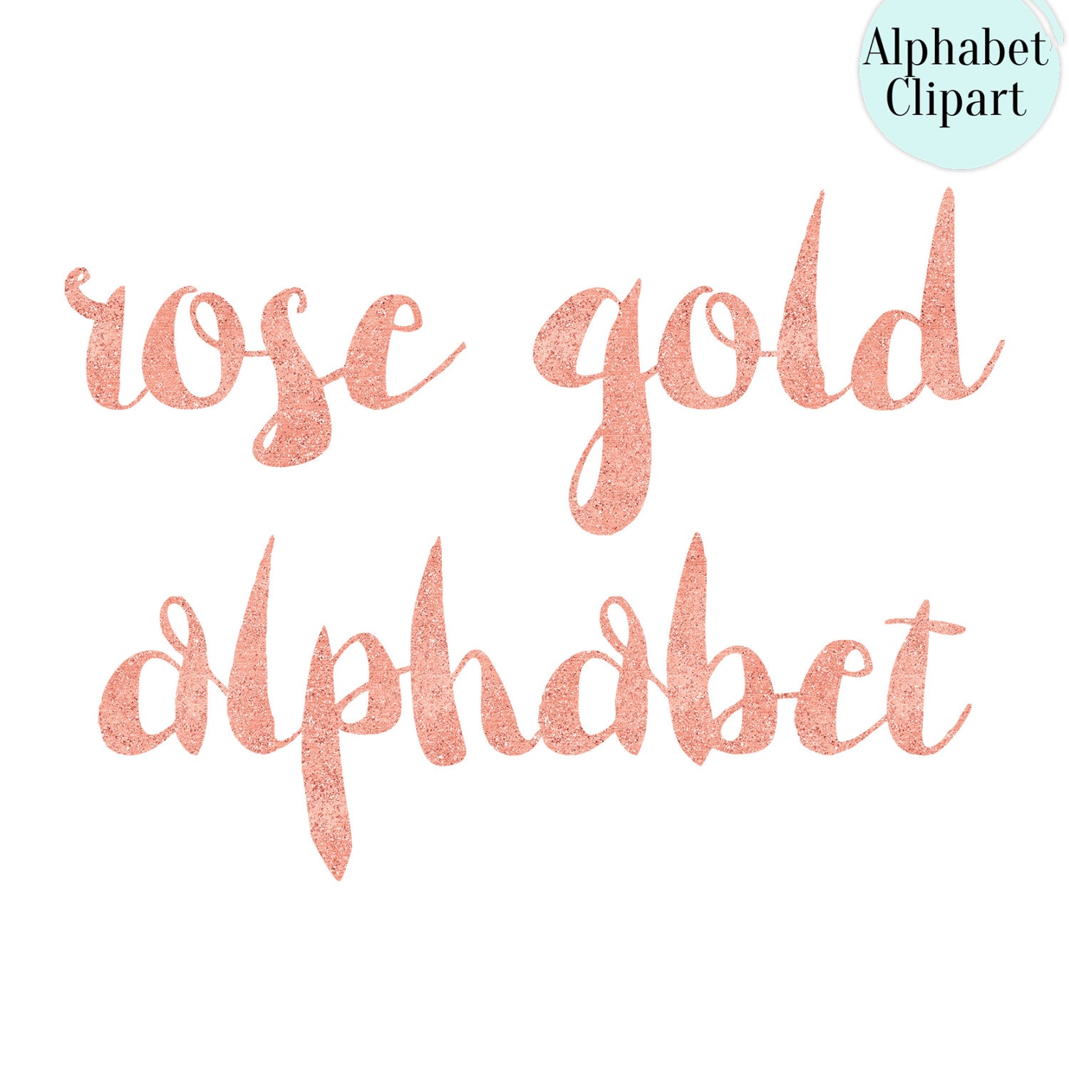 BUY 2 GET 1 FREE Rose gold alphabet clipart digital rose