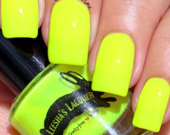 Neon Yellow Indie Nail Polish - Charisma, Uniqueness, Nerve & Talent - 5-Free, Cruelty Free and Vegan