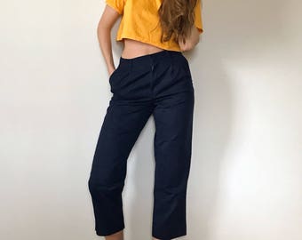 Vintage High Waisted Navy Blue Chinos