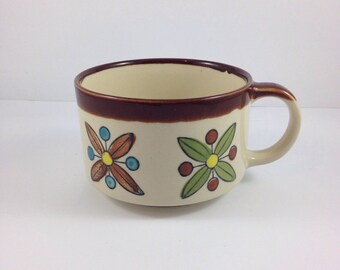 1970s Cup,atomic,Extra Large Coffee Mug, Retro, Stoneware Mug, Large Soup Cup, Pottery Mug, Large Coffee Cup,Large Mug,Coffee Mug,starburst