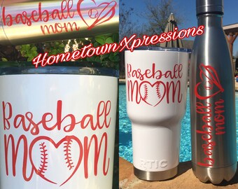 Baseball mom or softball mom decal for mug, yeti, tumbler, rtic, car, laptop, tablet, etc.