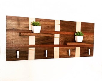 Handcrafted Wood Coat Rack, Coat Rack Shelf, Coat Rack Wall Mount, Modern Coat Rack, Wall Coat Rack, Entry Way Hooks, Entry Way Organizer